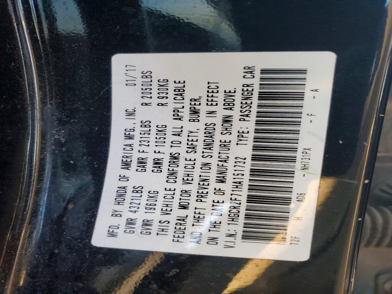 2017 HONDA ACCORD EX photo 23