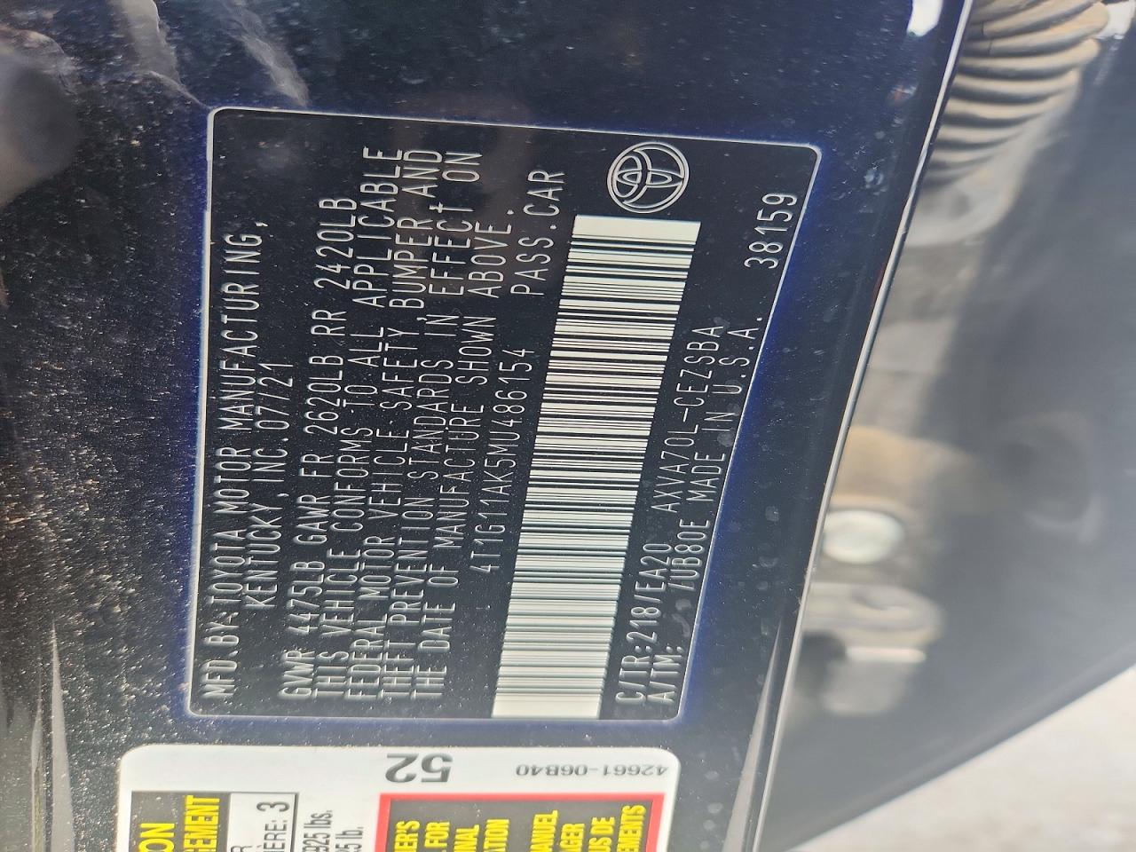 2021 TOYOTA CAMRY SE photo 12
