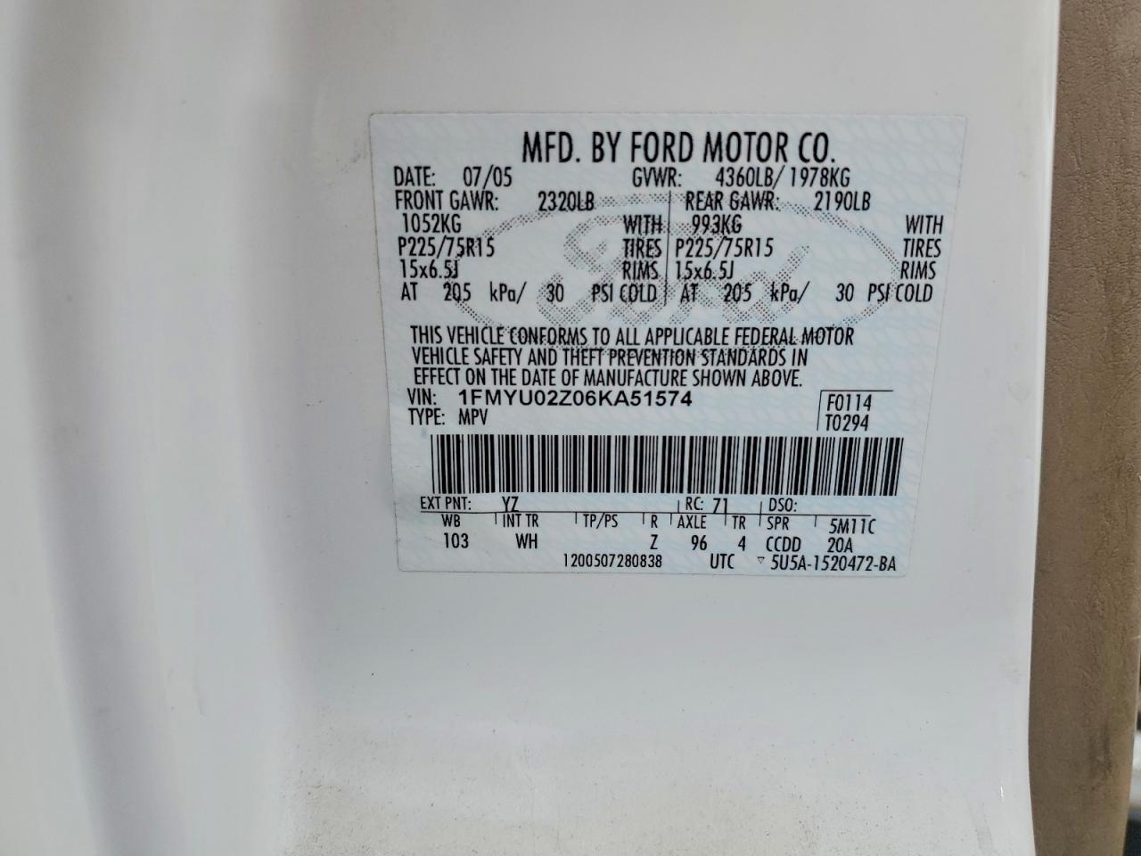 2006 FORD ESCAPE XLS photo 13