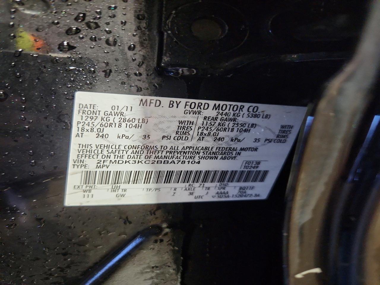 2011 FORD EDGE LIMITED photo 13