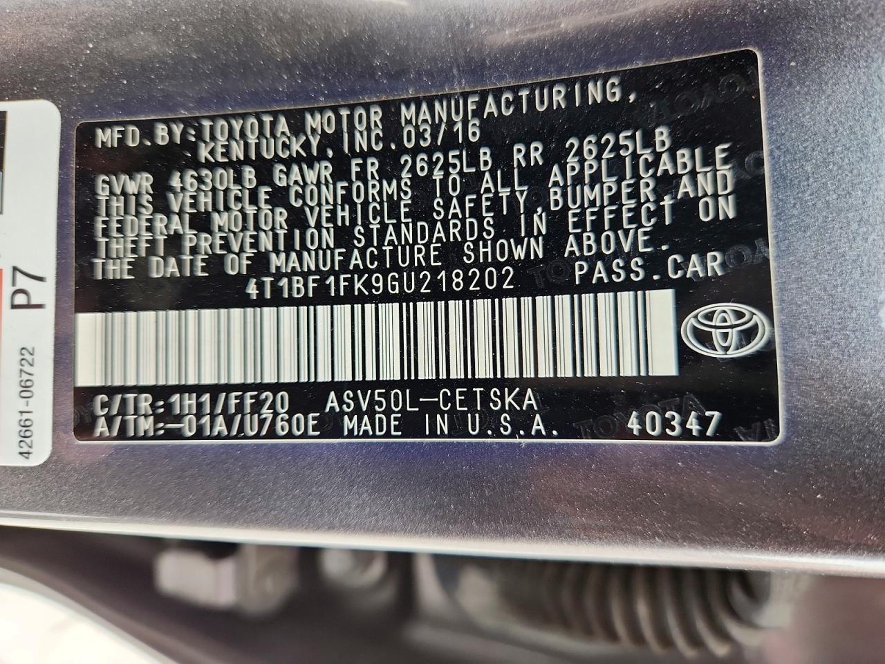 2016 TOYOTA CAMRY SE photo 23