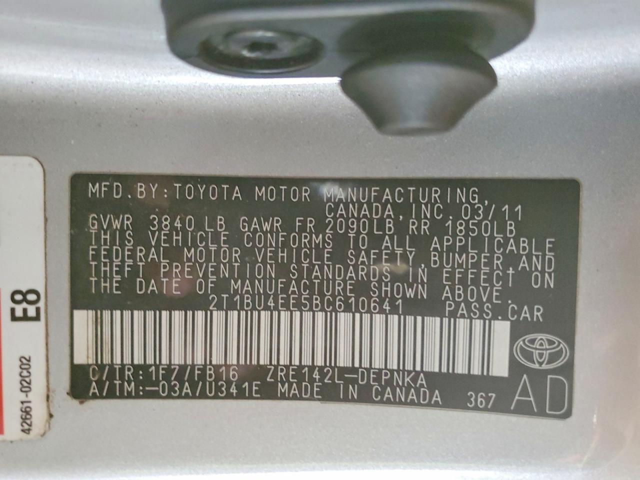 2011 TOYOTA COROLLA LE photo 34