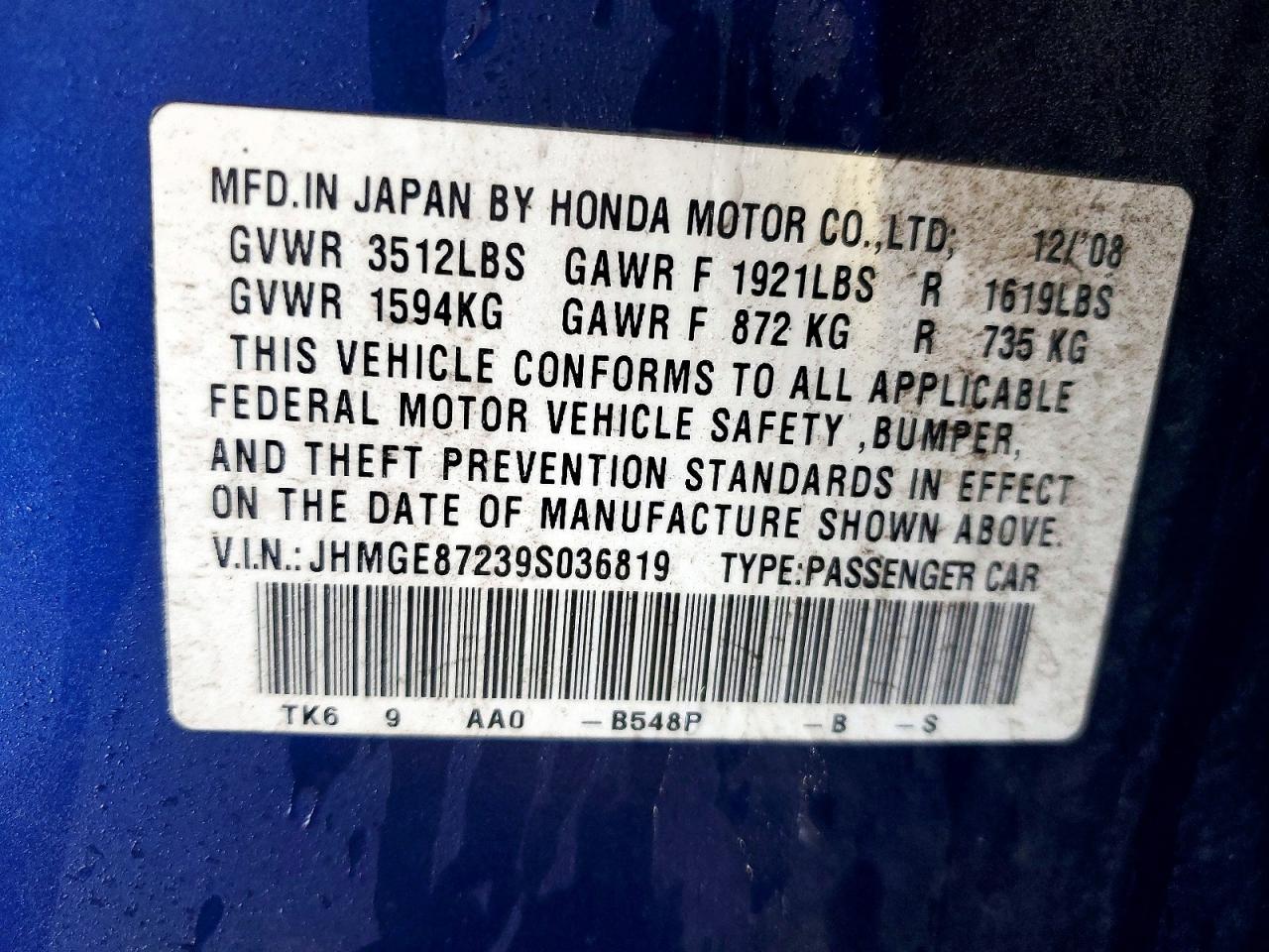 2009 HONDA FIT photo 12