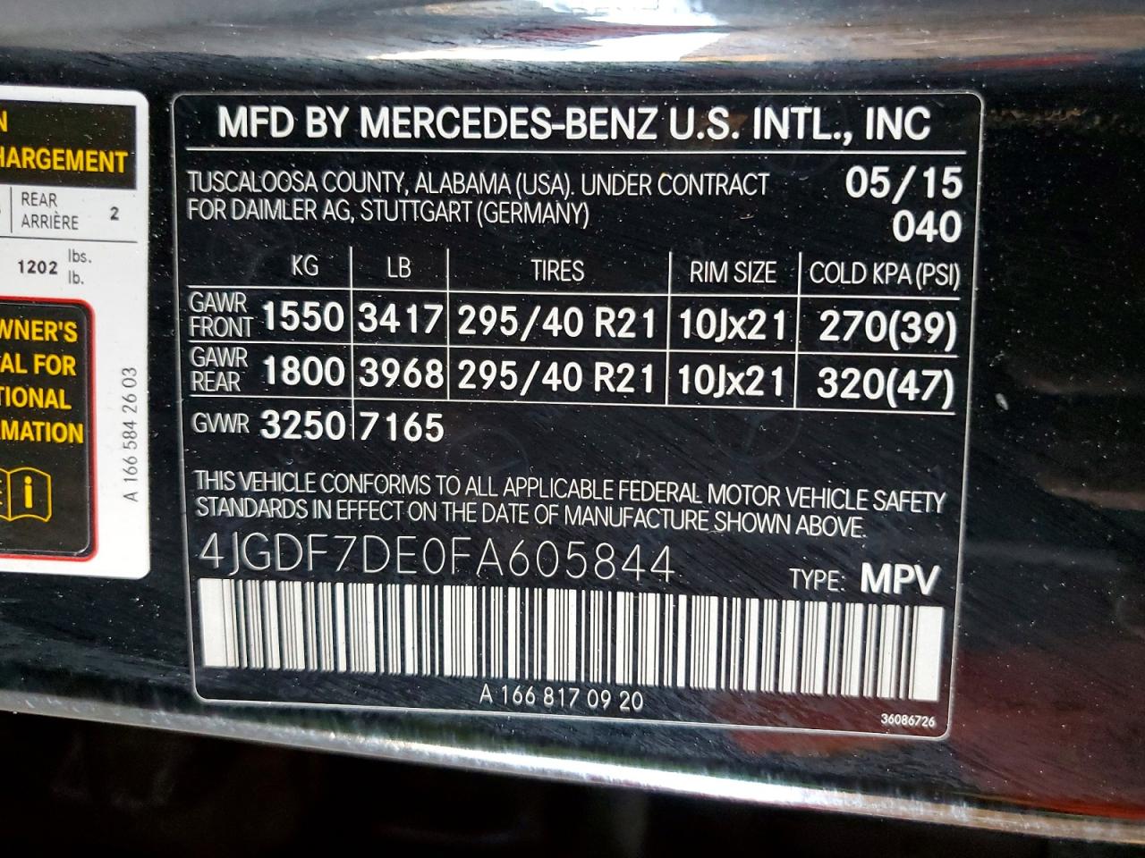 2015 MERCEDES-BENZ GL 550 4MATIC photo 13