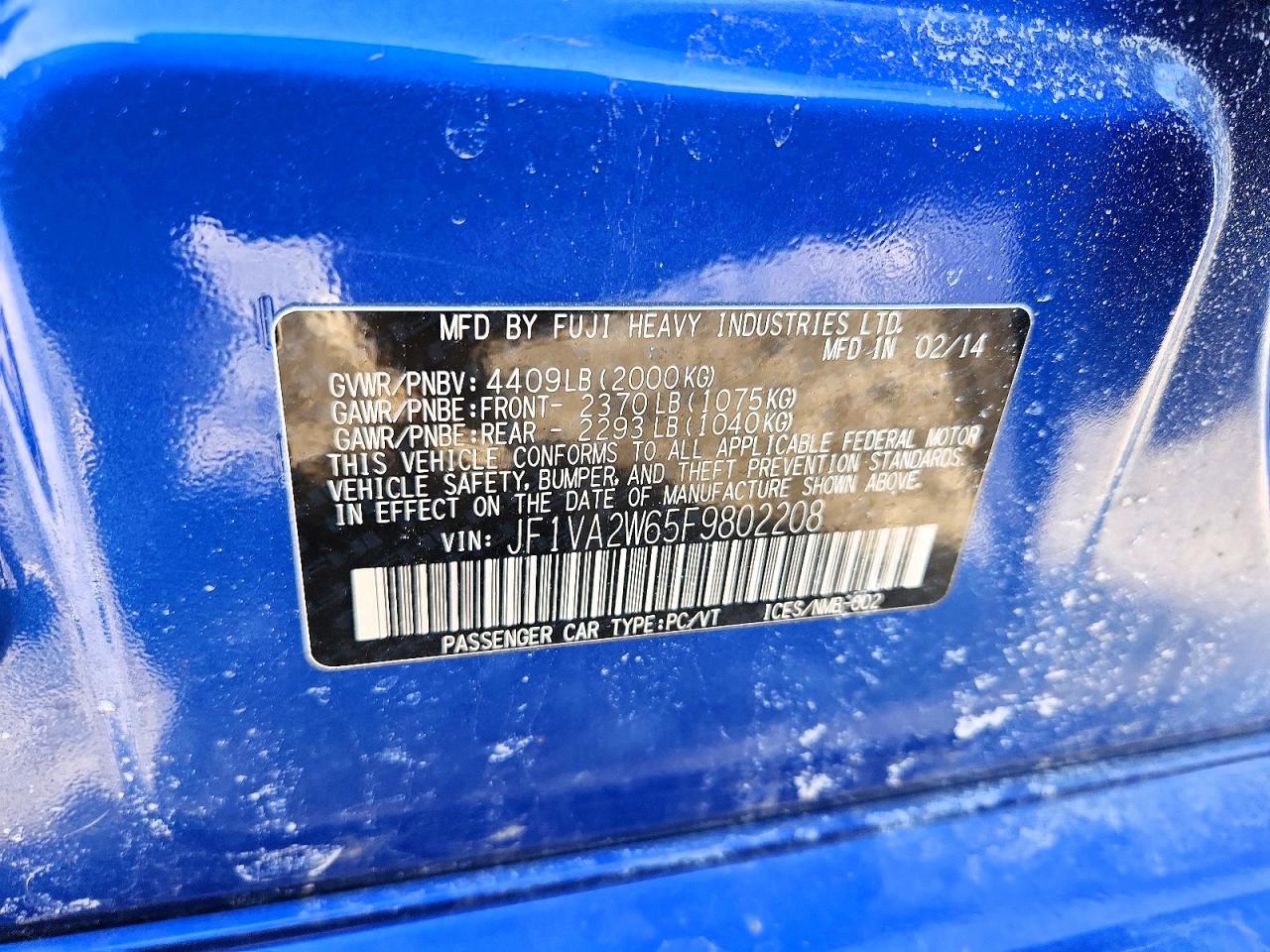 2015 SUBARU WRX STI LAUNCH EDITION photo 12