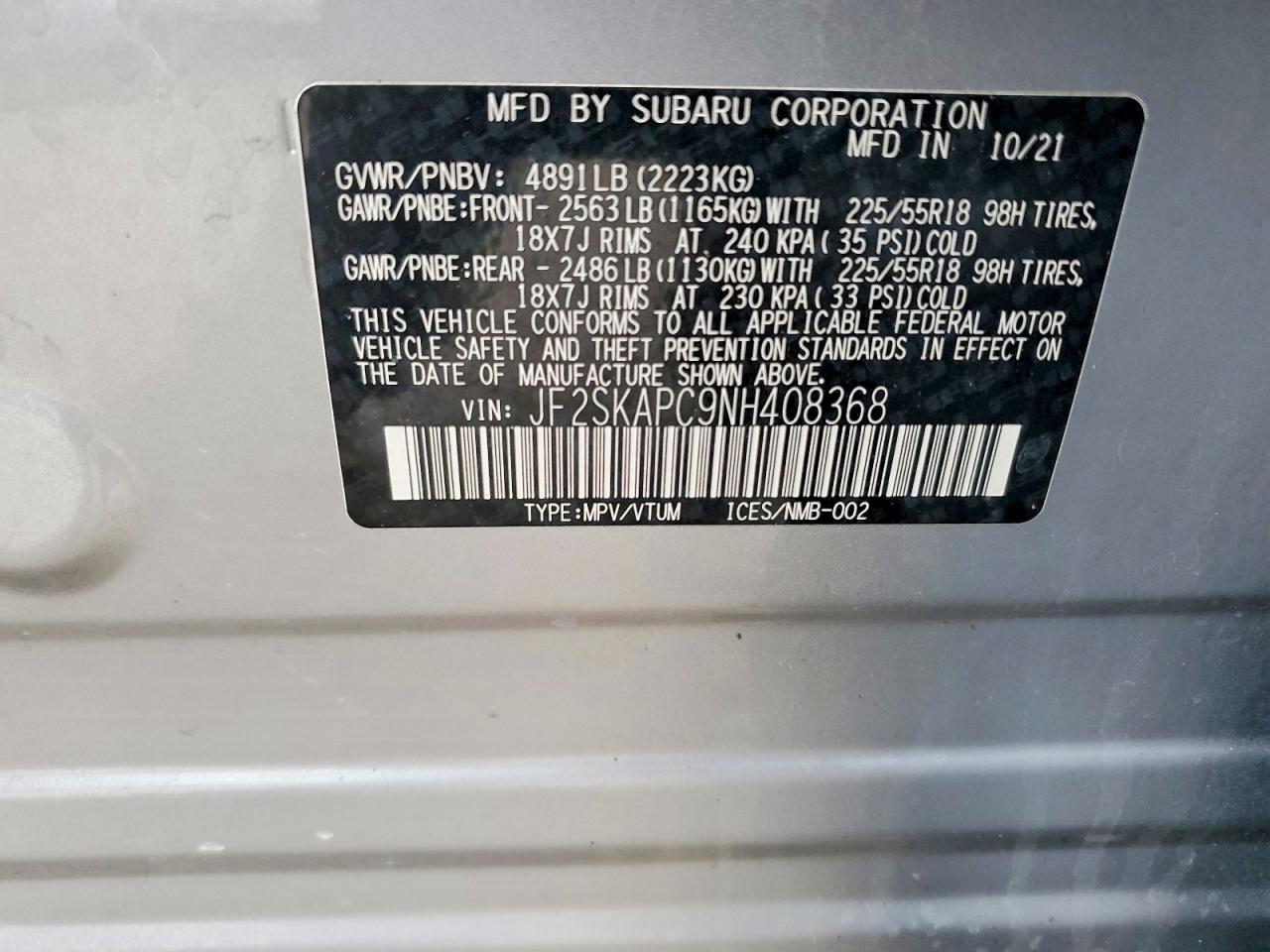 2022 SUBARU FORESTER LIMITED photo 37