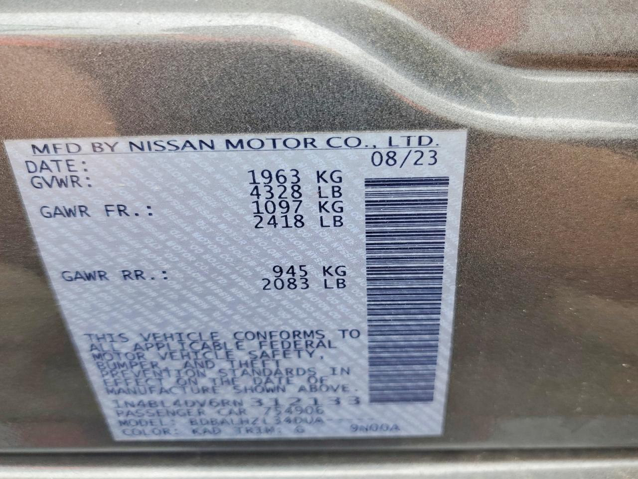 2024 NISSAN ALTIMA SV photo 34