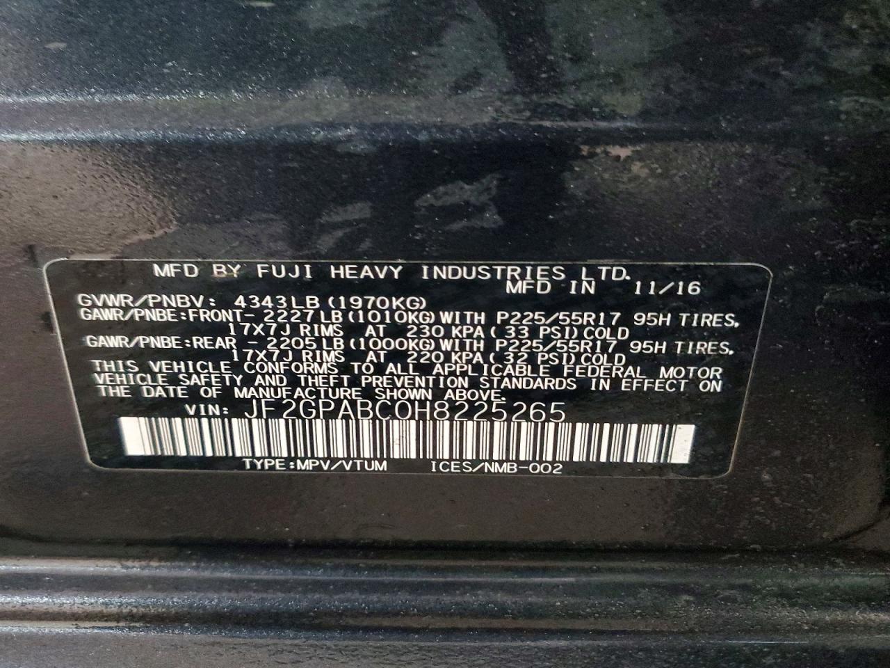 2017 SUBARU CROSSTREK PREMIUM photo 40