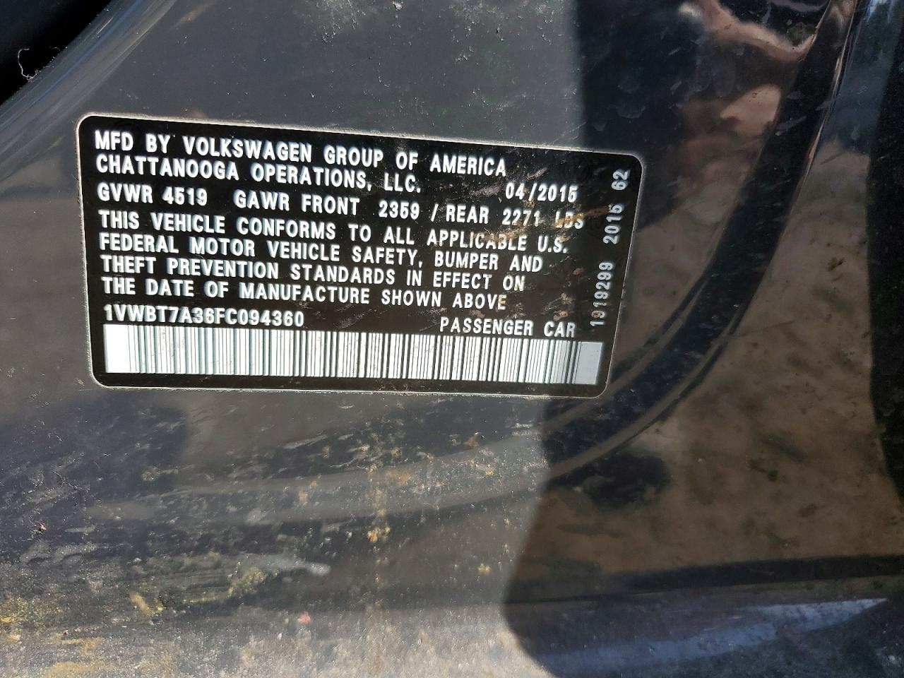 2015 VOLKSWAGEN PASSAT SE photo 23