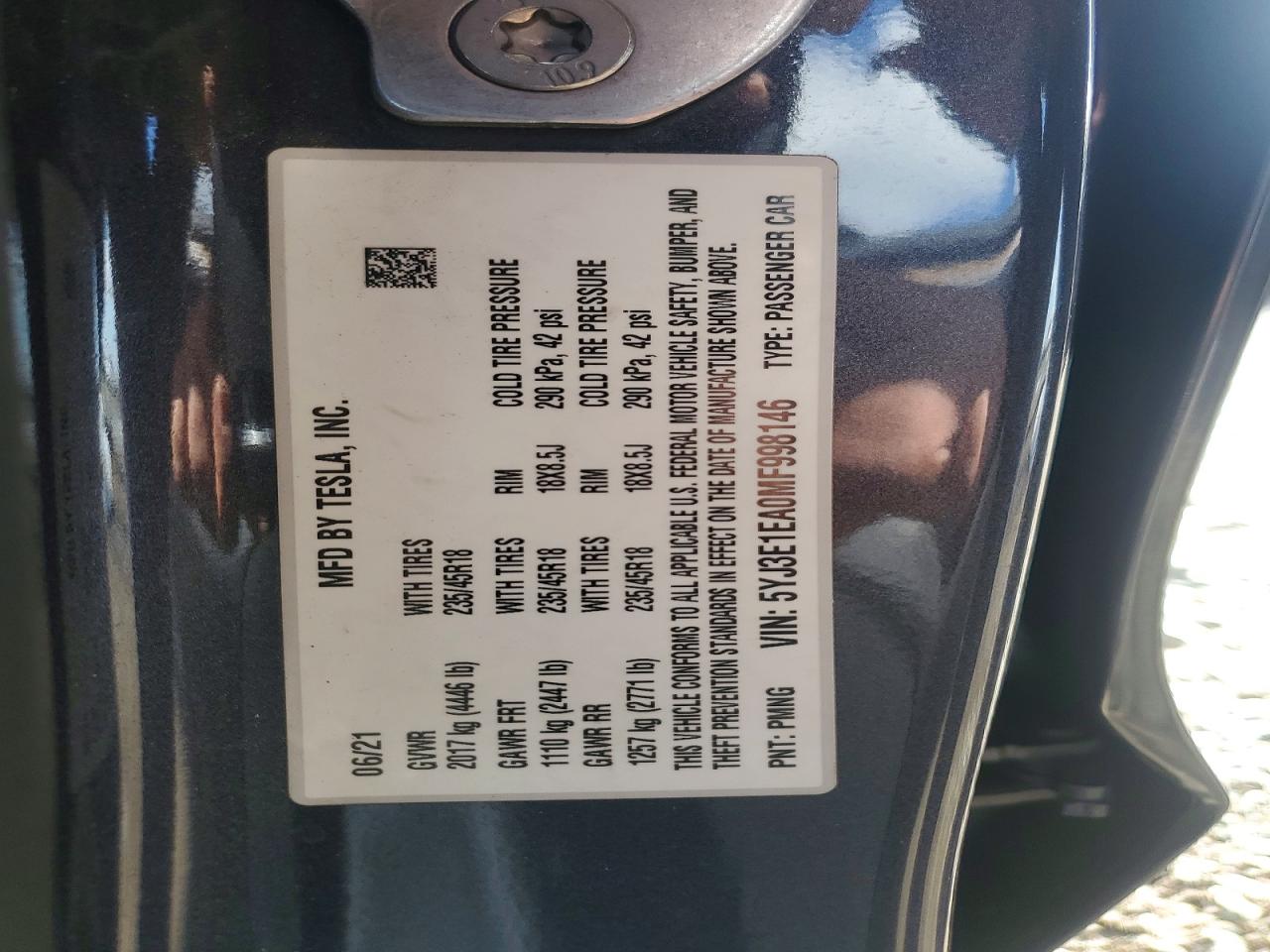 2021 TESLA MODEL 3 photo 25