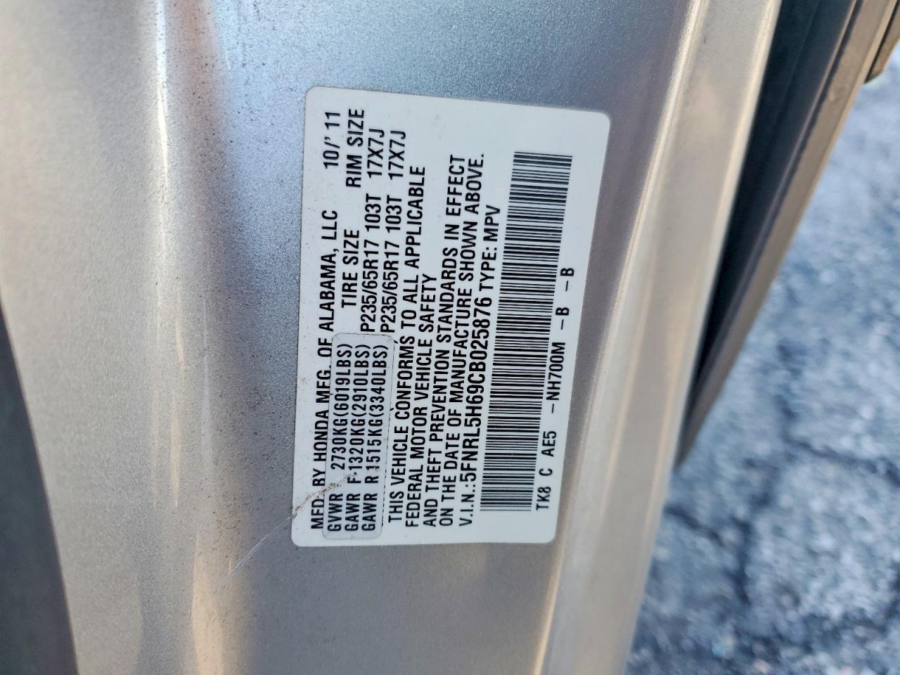 2012 HONDA ODYSSEY EXL photo 27