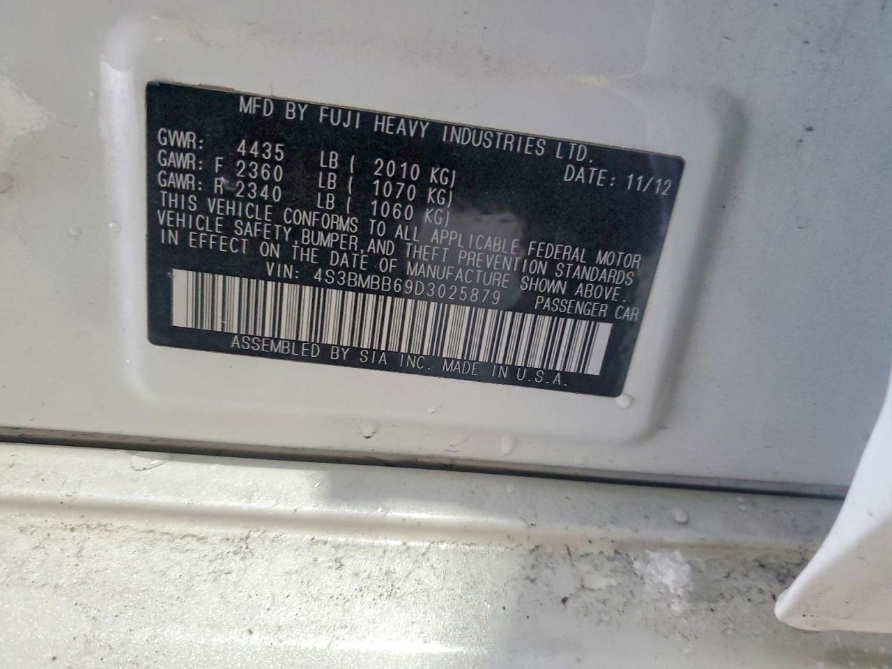 2013 SUBARU LEGACY 2.5I PREMIUM photo 34