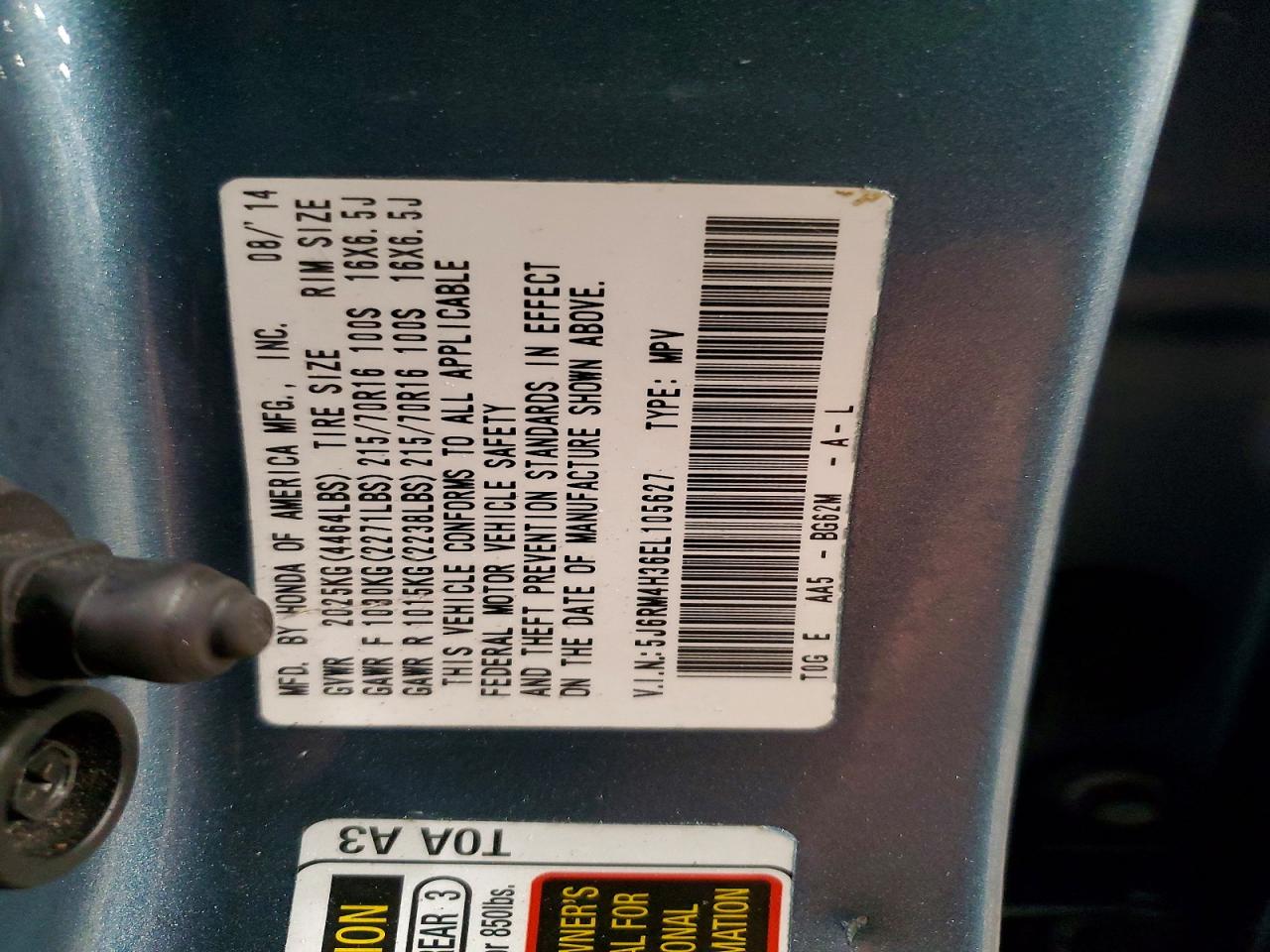 2014 HONDA CR-V LX photo 27