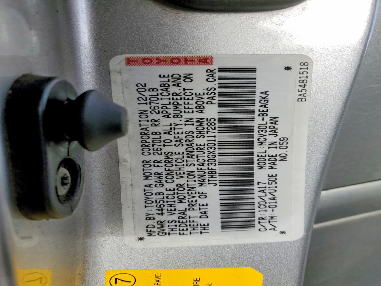 2003 LEXUS ES 300 photo 13