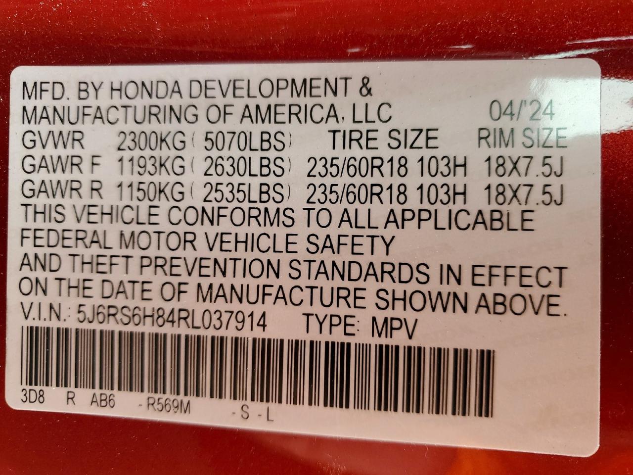 2024 HONDA CR-V SPORT-L photo 13