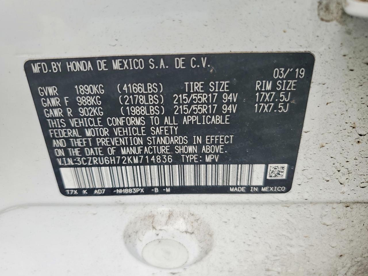 2019 HONDA HR-V EXL photo 34