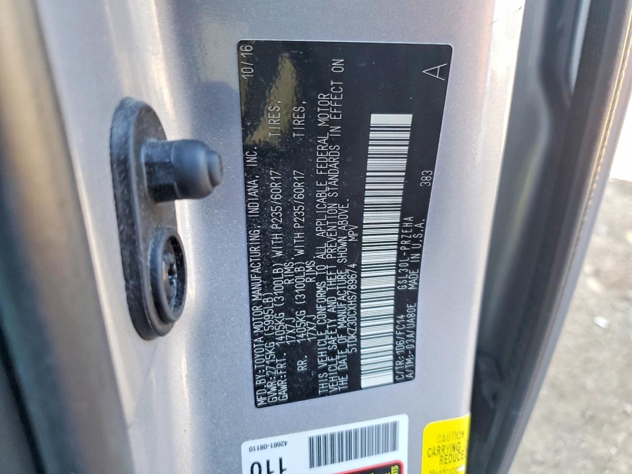 2017 TOYOTA SIENNA LE 8-PASSENGER photo 14