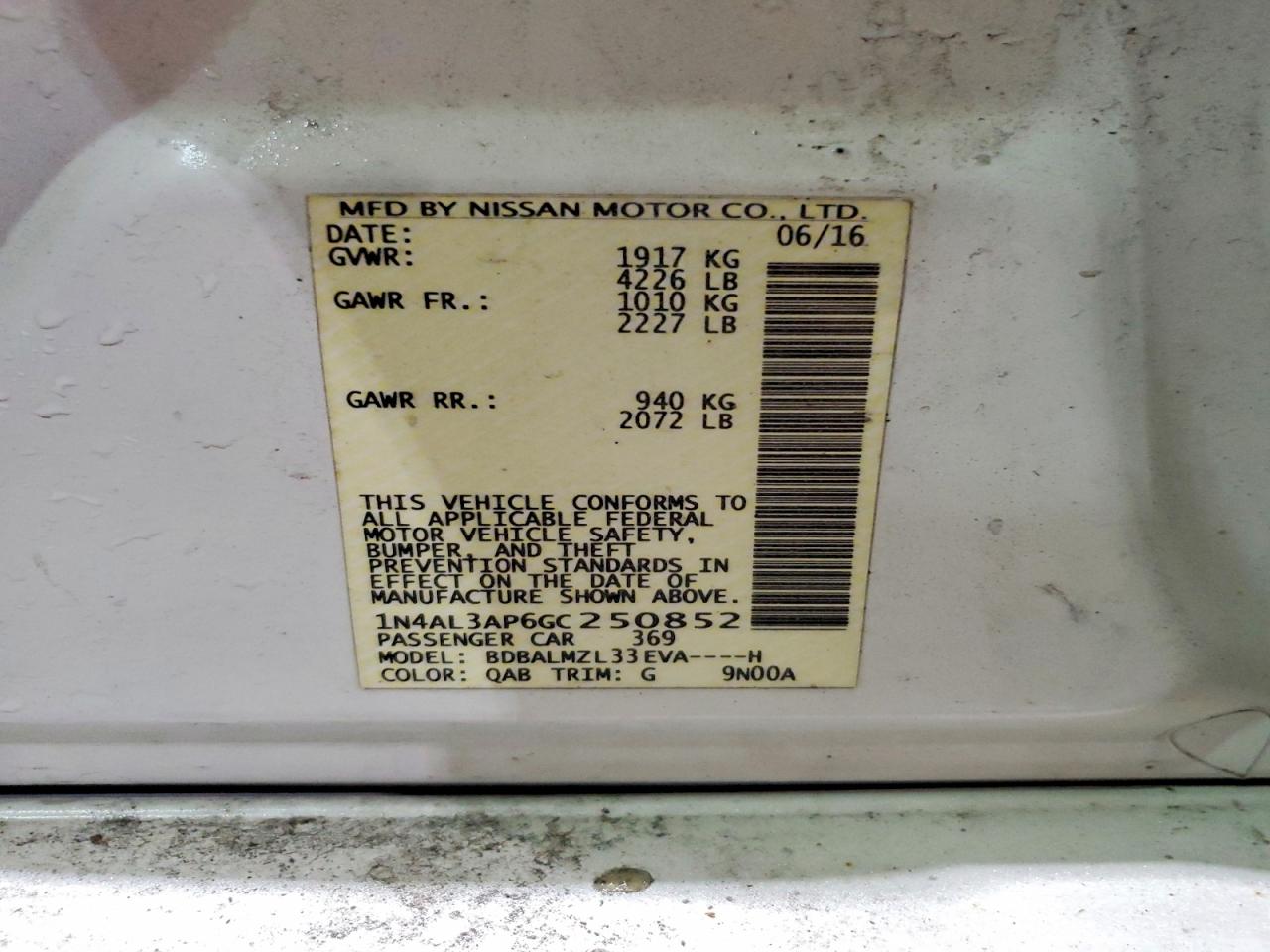 2016 NISSAN ALTIMA 2.5 SV photo 13
