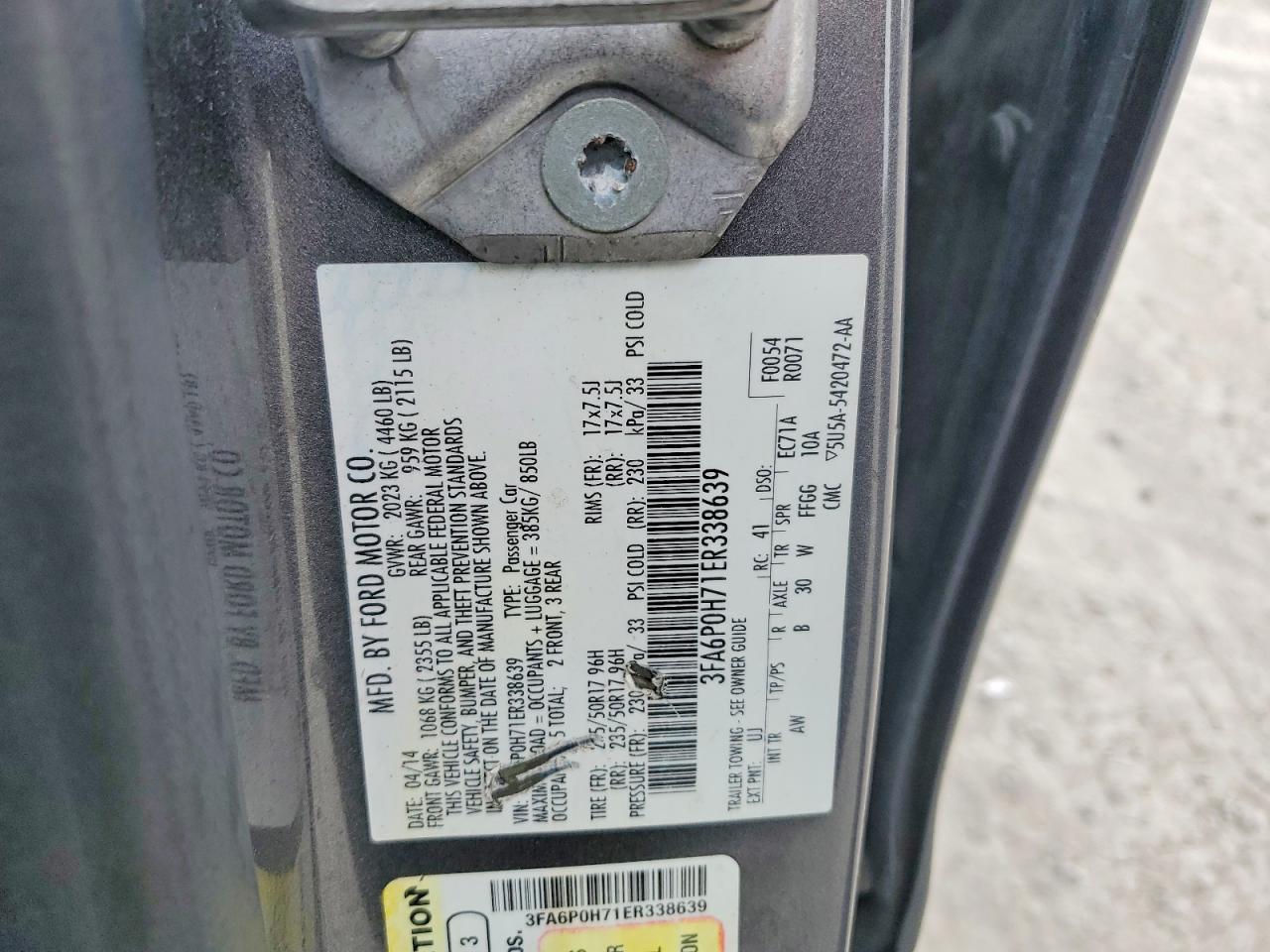 2014 FORD FUSION SE photo 34