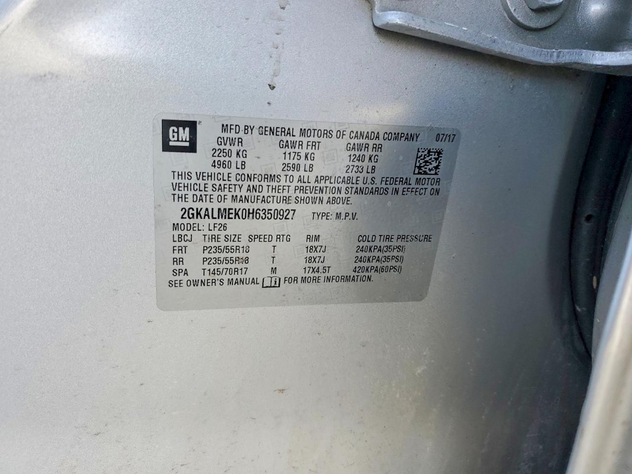 2017 GMC TERRAIN SLE photo 13