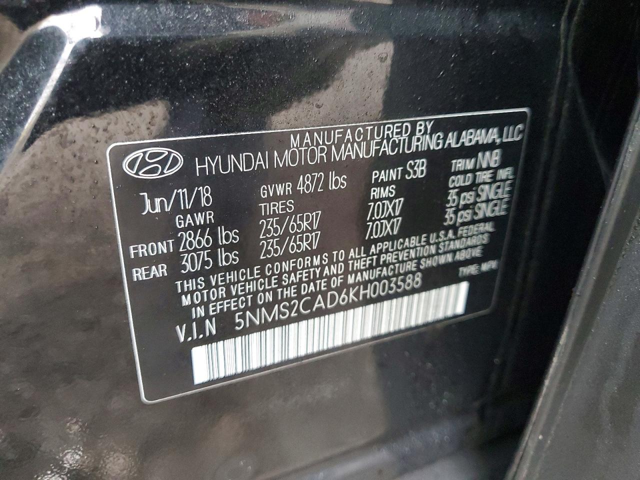 2019 HYUNDAI SANTA FE SE photo 25