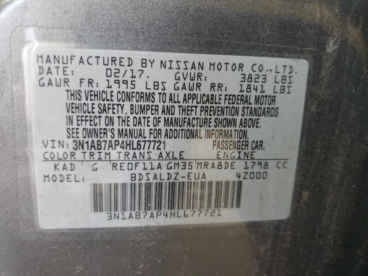 2017 NISSAN SENTRA S photo 23
