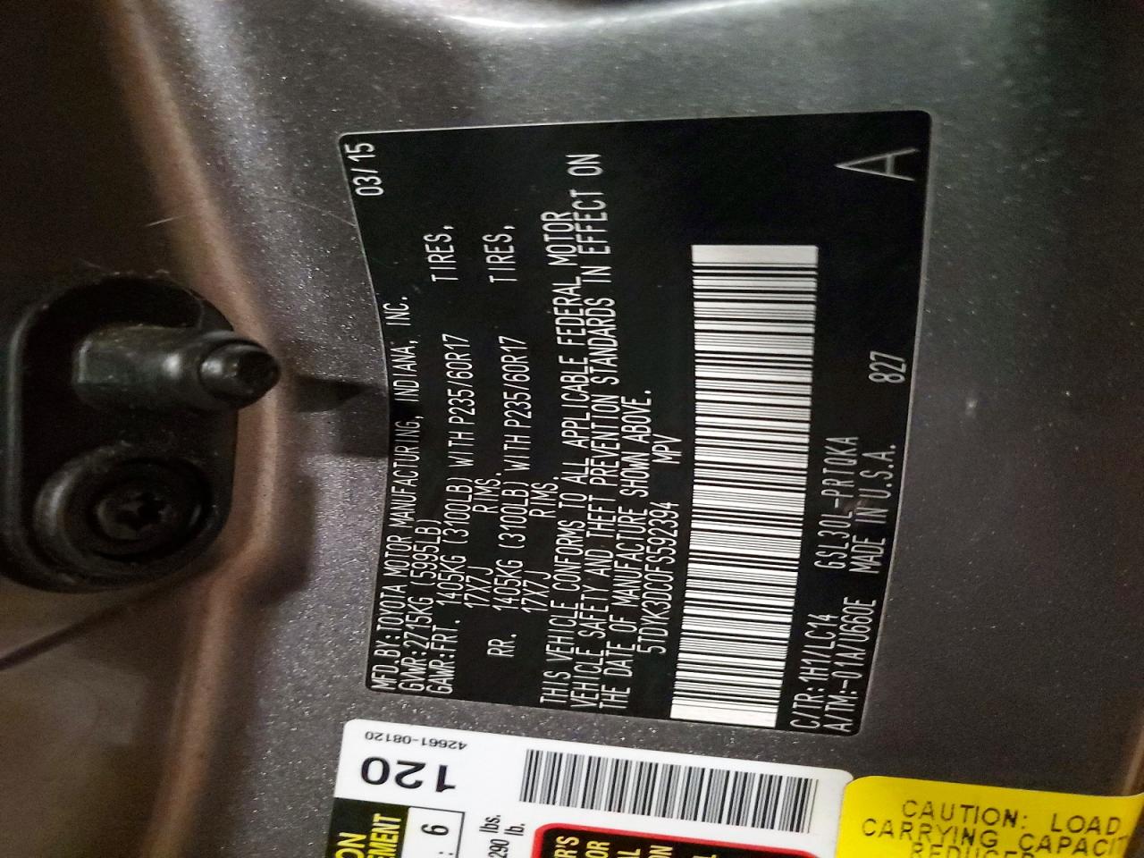 2015 TOYOTA SIENNA XLE photo 34