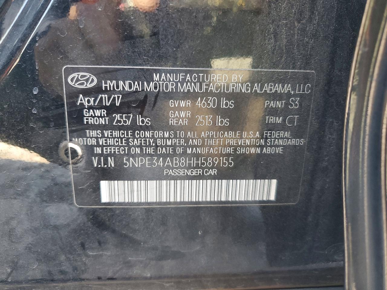 2017 HYUNDAI SONATA SPORT 2.0T photo 12