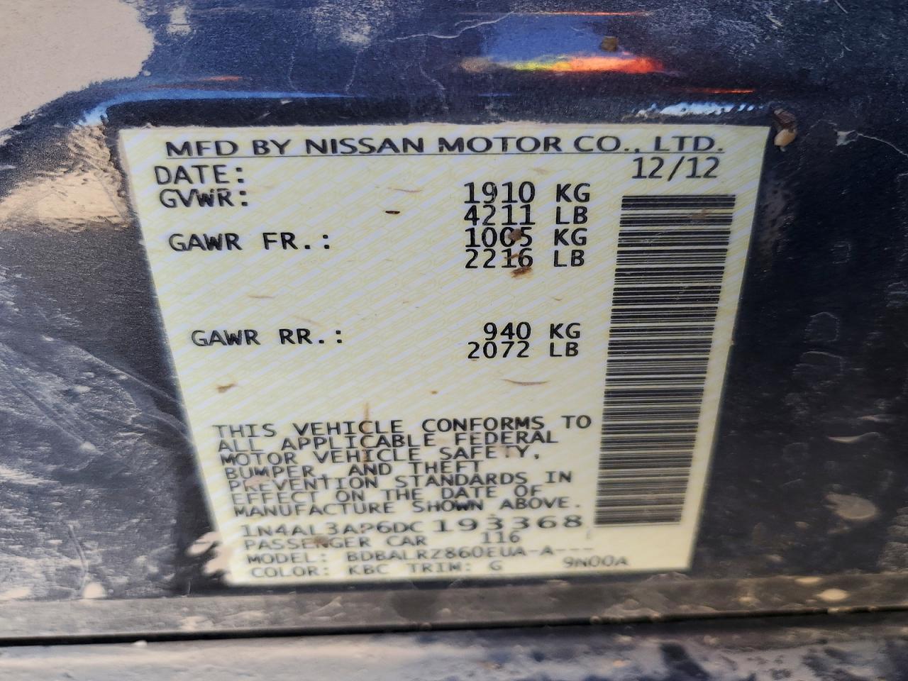 2013 NISSAN ALTIMA 2.5 photo 23