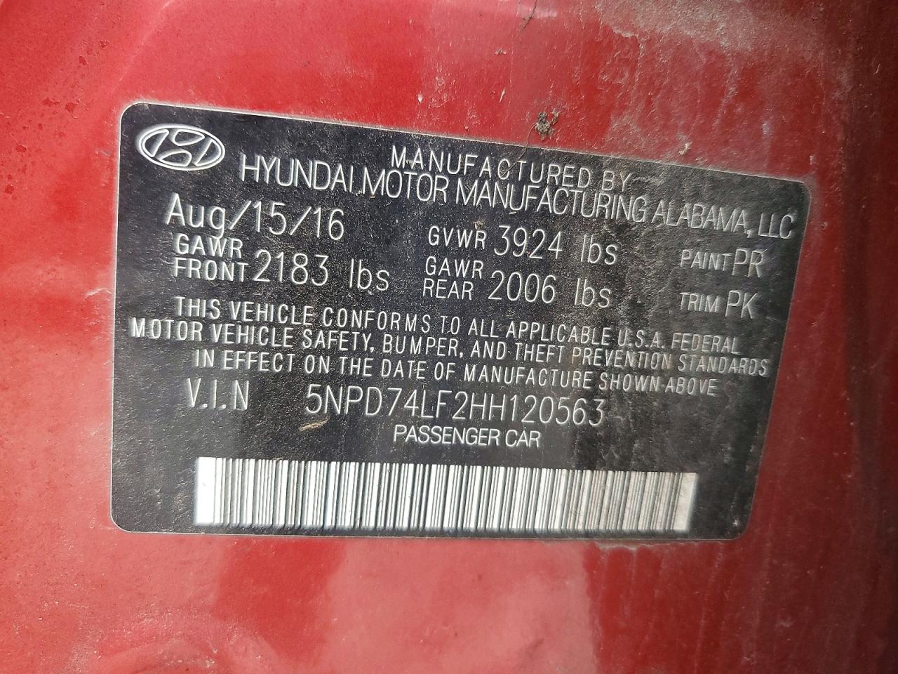2017 HYUNDAI ELANTRA SE photo 12