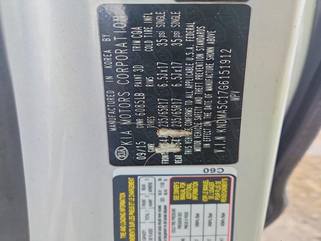 2016 KIA SEDONA L photo 27