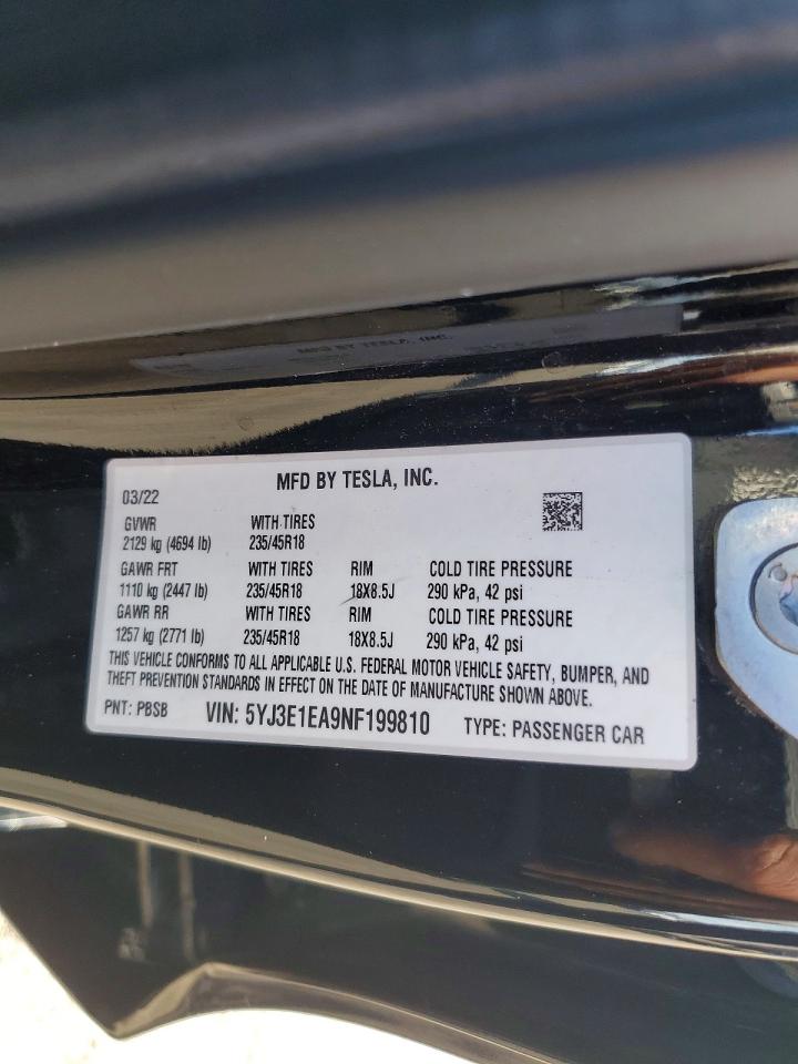 2022 TESLA MODEL 3 photo 23