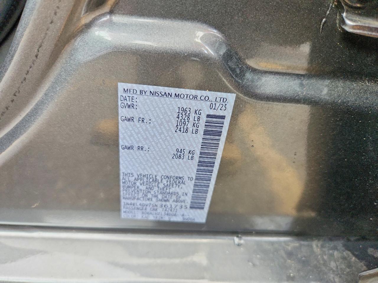 2025 NISSAN ALTIMA SV photo 12
