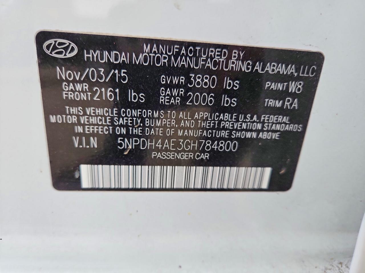2016 HYUNDAI ELANTRA SE photo 34