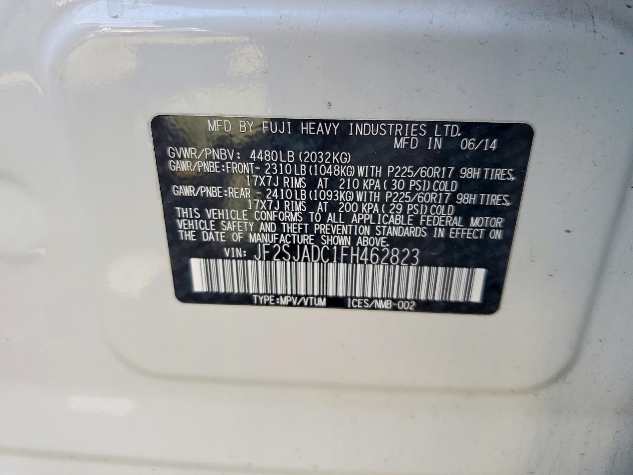 2015 SUBARU FORESTER 2.5I PREMIUM photo 12