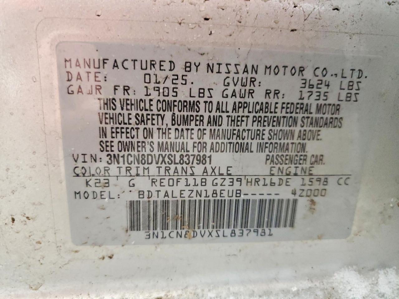 2025 NISSAN VERSA S photo 34