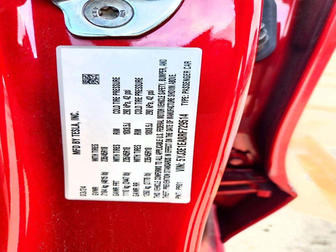 2024 TESLA MODEL 3 photo 23