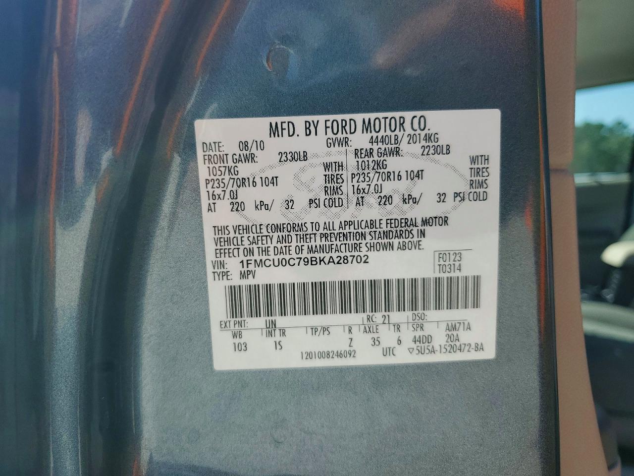 2011 FORD ESCAPE XLS photo 25