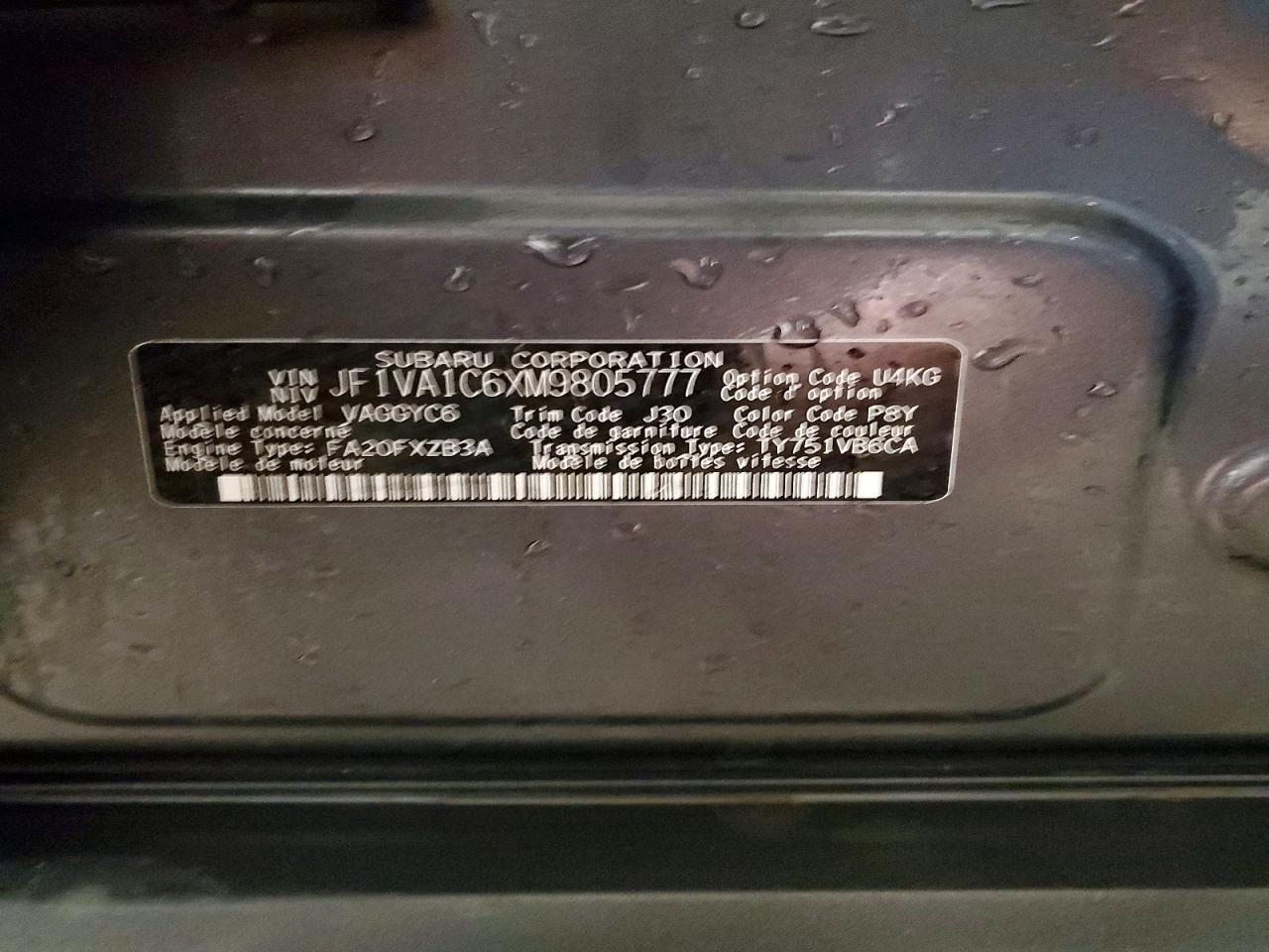 2021 SUBARU WRX PREMIUM photo 34