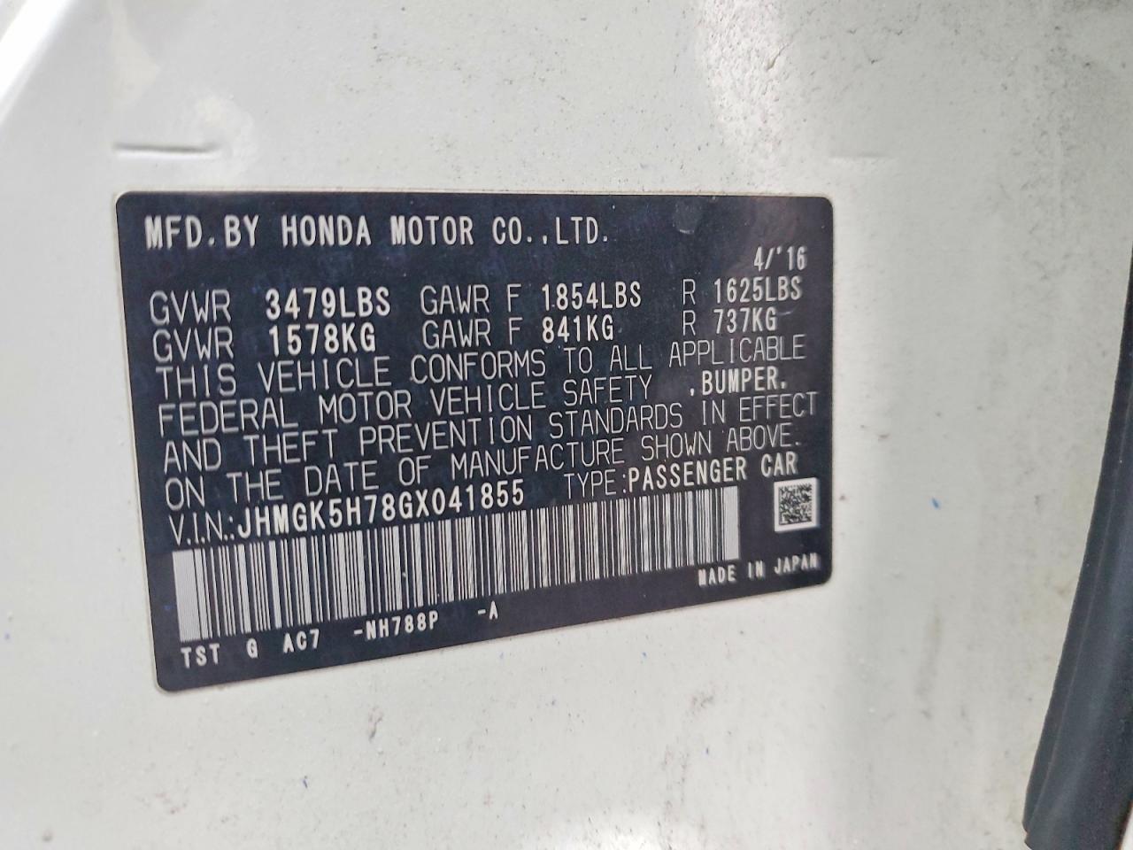 2016 HONDA FIT EX photo 12
