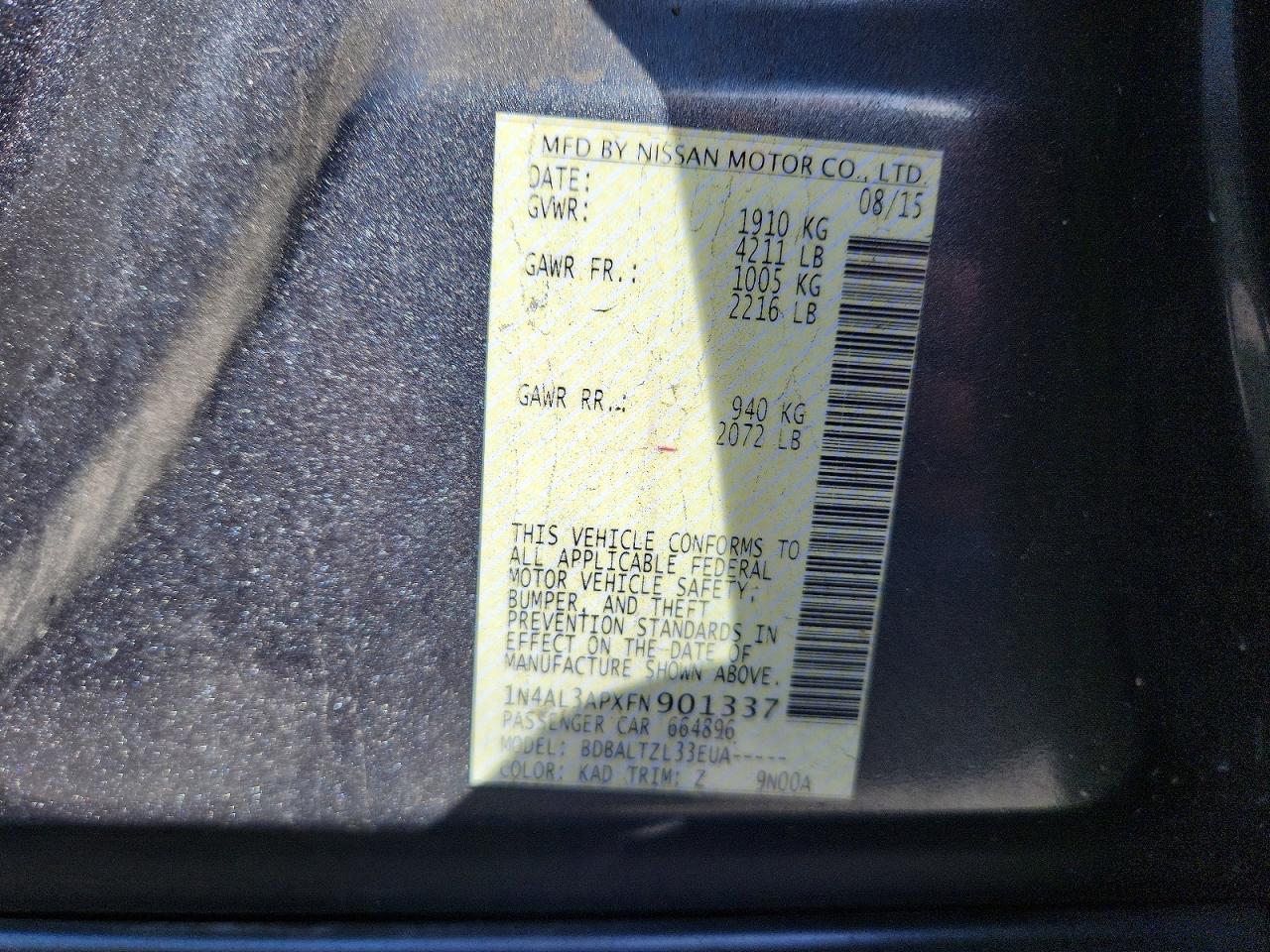 2015 NISSAN ALTIMA 2.5 photo 23