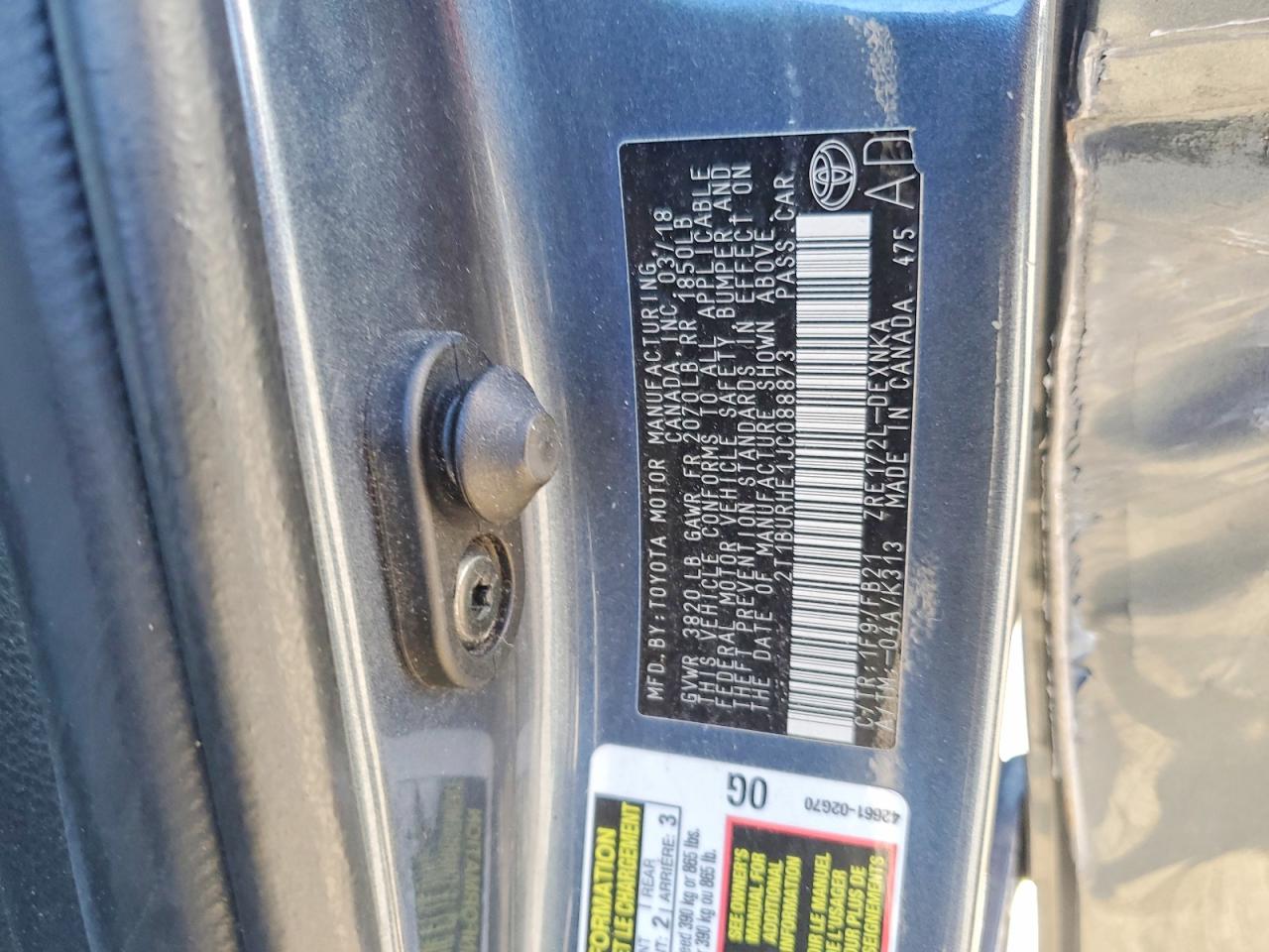 2018 TOYOTA COROLLA L photo 23
