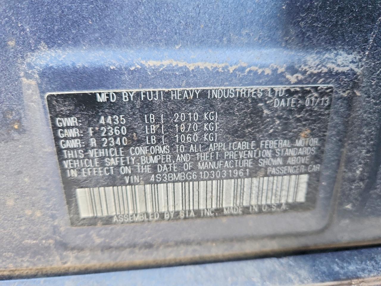 2013 SUBARU LEGACY 2.5I PREMIUM photo 13