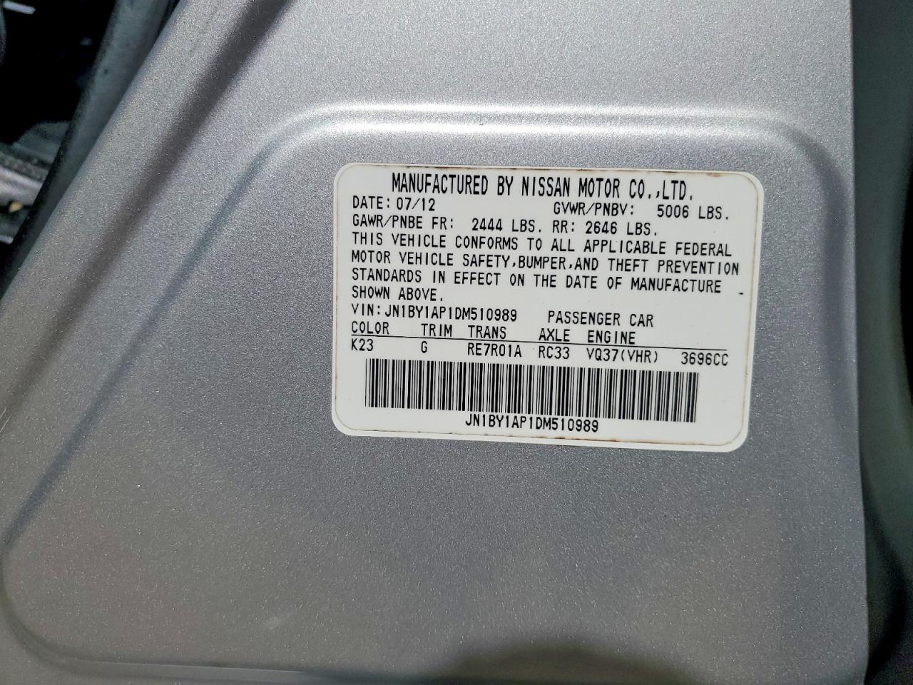 2013 INFINITI M37 BASE photo 13