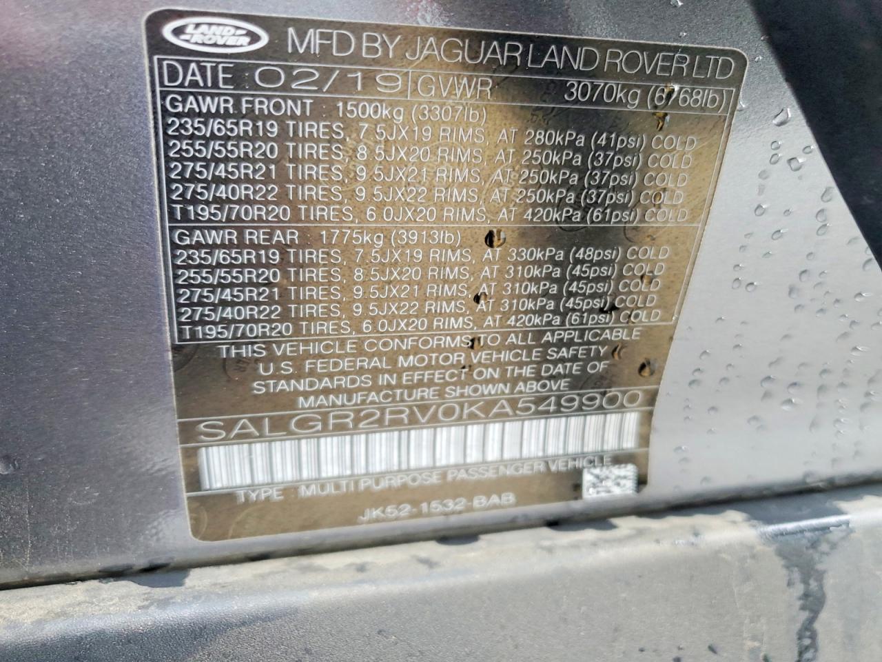 2019 LAND ROVER RANGE ROVER photo 23