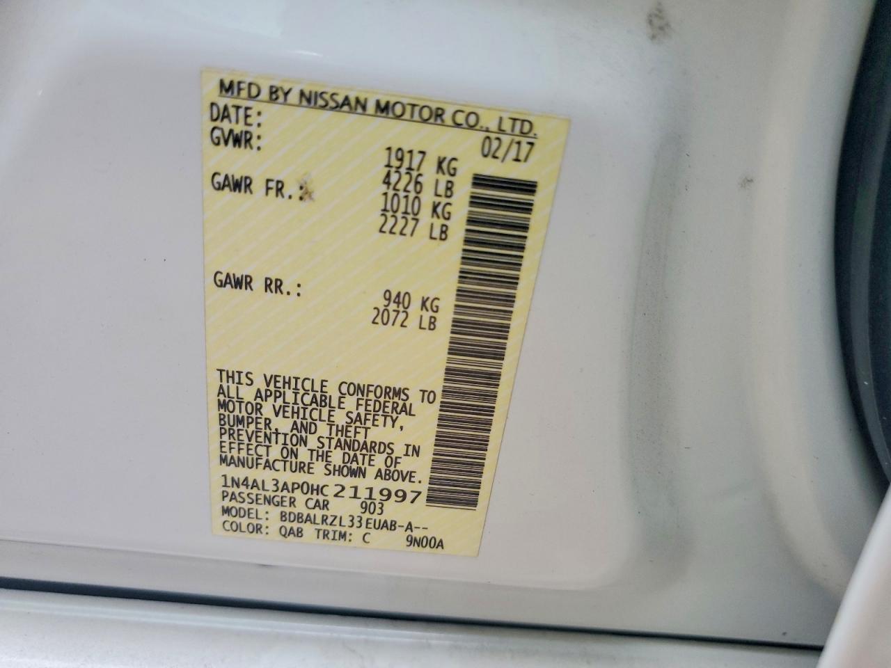 2017 NISSAN ALTIMA 2.5 photo 34