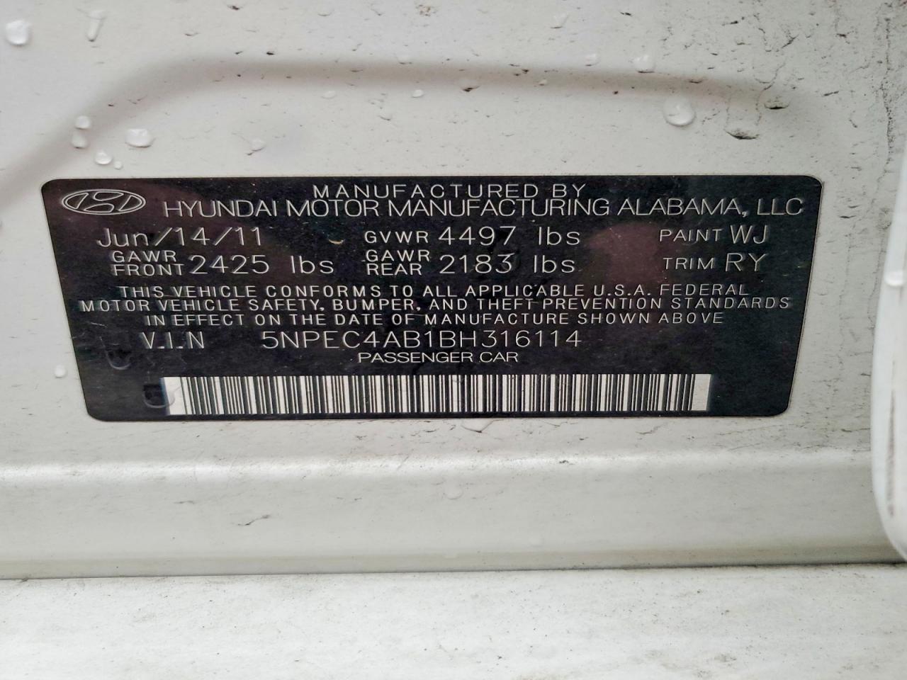 2011 HYUNDAI SONATA SE 2.0T photo 12
