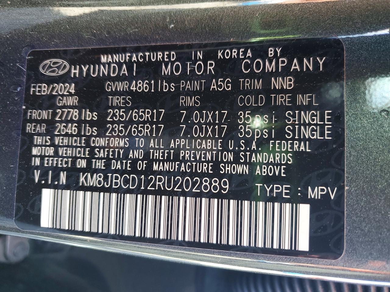 2024 HYUNDAI TUCSON BLUE photo 25