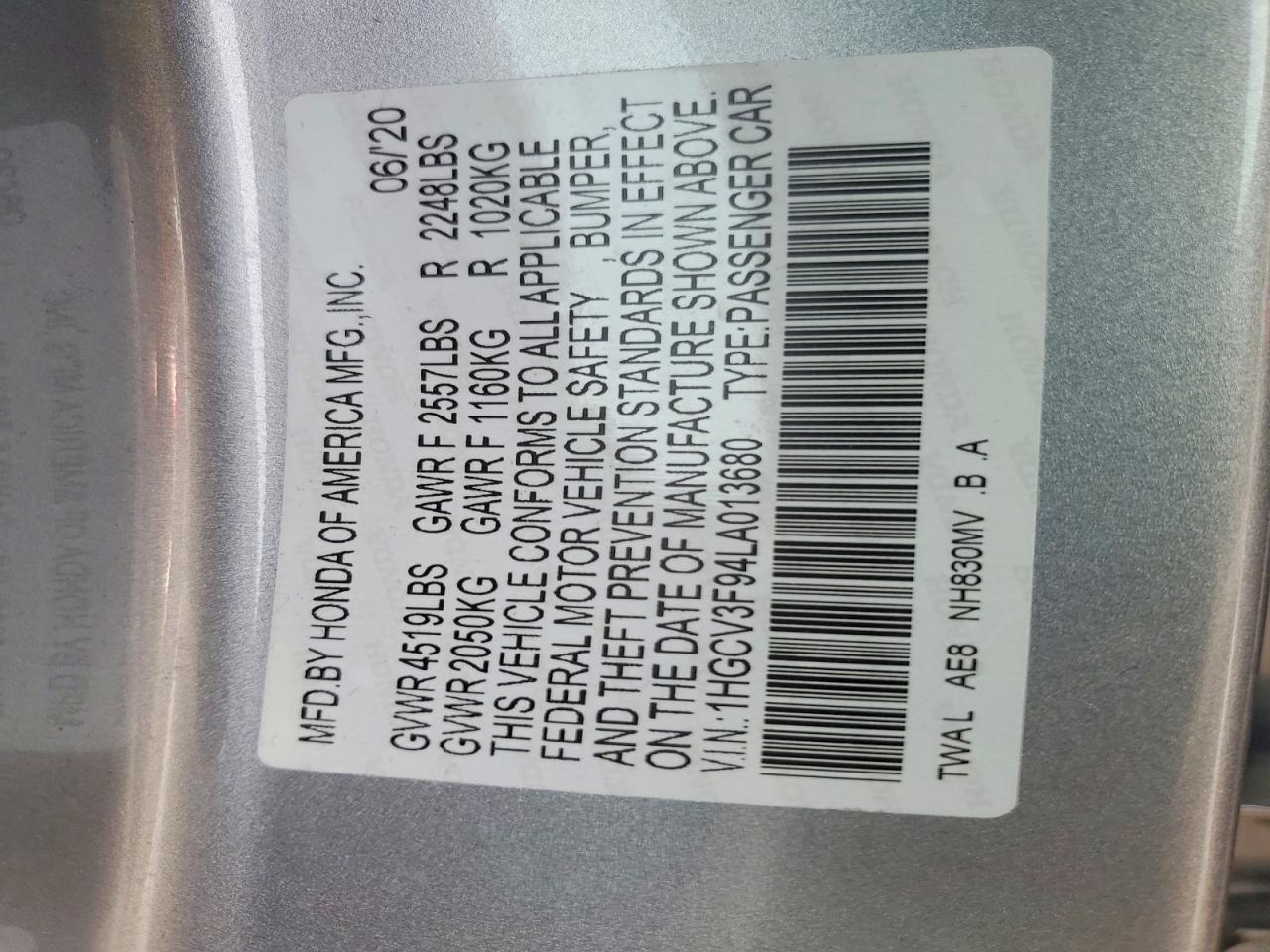 2020 HONDA ACCORD TOURING HYBRID photo 23