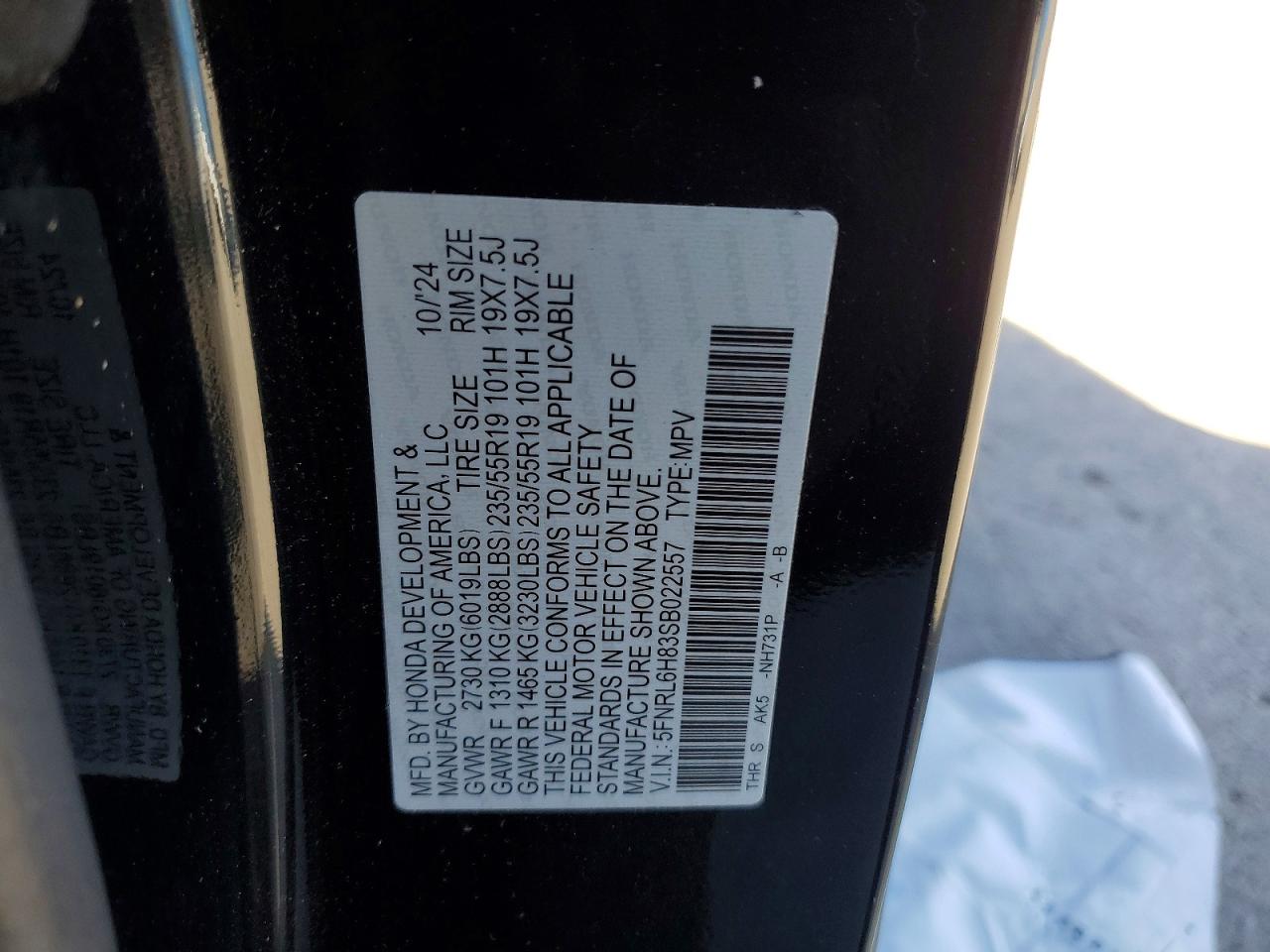 2025 HONDA ODYSSEY TOURING photo 13